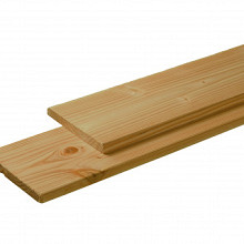 Douglas plank 1 zijde geschaafd, 1 zijde fijnbezaagd 2,8 x 24,5 x 300 cm, onbehandeld.