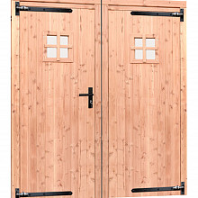 Douglas dubbele 1-ruits deur inclusief kozijn, 168 x 201 cm, kleurloos geïmpregneerd.